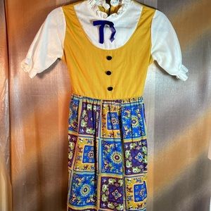 Vintage child’s dirndl dress. Handmade 32” chest. 28” length. 120 size 8 ish 120
